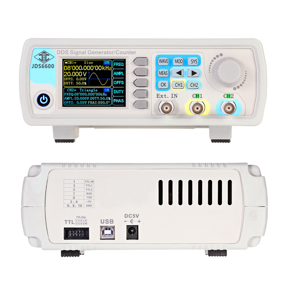 Dual Channel Arbitrary Waveform Function Generator 60Mhz - JDS6600 15/30/40/50/60 MHz DDS-Funktionssignalgenerator Dual/2-Kanal-Frequenzmesser Arbitrary