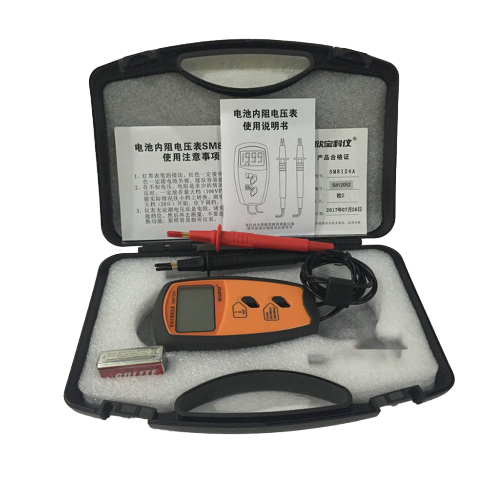 Battery Internal Resistance Tester Four Wire - SM8124A Vierdrahtiger tragbarer interner Widerstandstester für