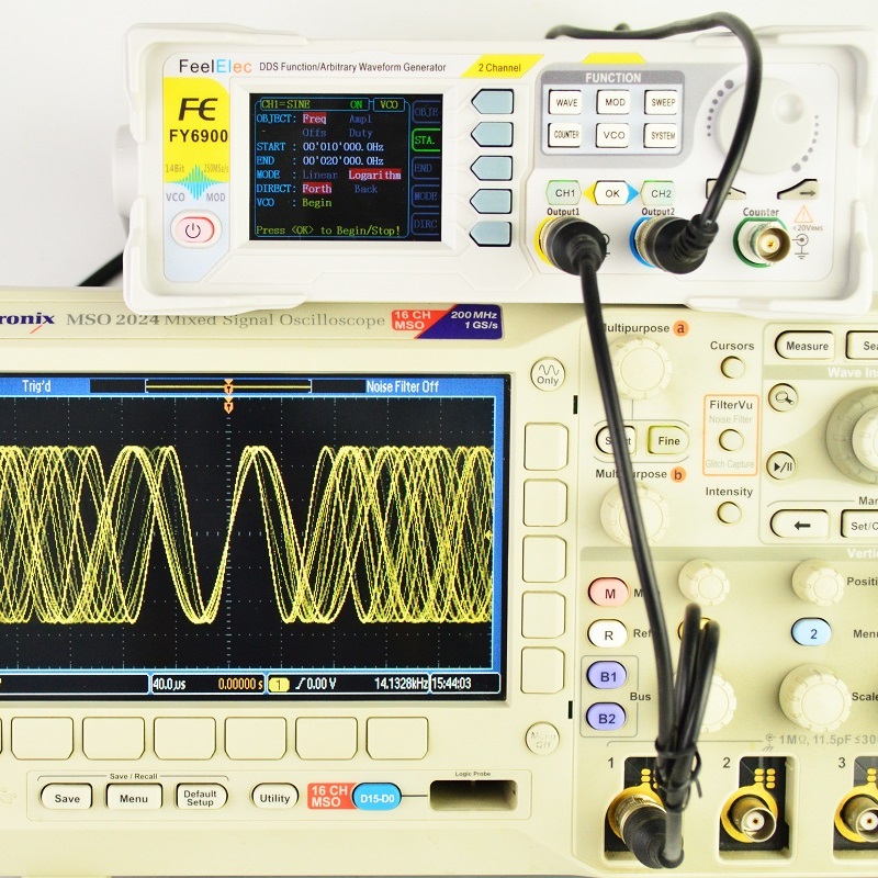 Dual Channel Arbitrary Waveform Function Generator 60Mhz - Feelelec FY6900 0–60 MHz digitale Signalgeneratorfunktion
