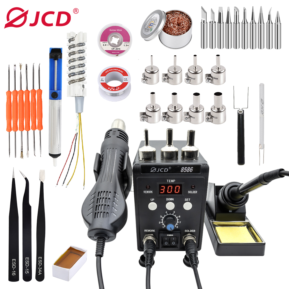 Smd Rework Station Hot Air Soldering 2 In 1 - JCD 2-in-1 Lötstation 8586 mit LED-Digitalanzeige,