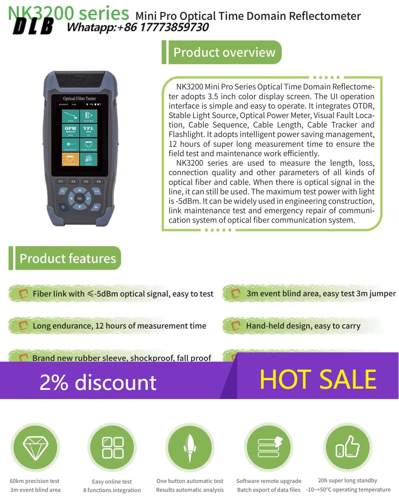 Optical Time Domain Reflectometer Otdr 1310 1550Nm - NK3200D OTDR Optisches Zeitbereichsreflektometer mit Touchscreen