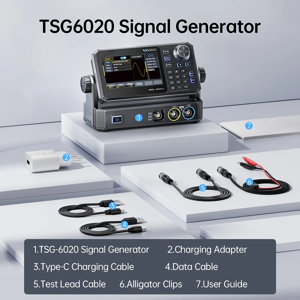 TSG6020 60MHz Zweikanal-Funkti – Dual Channel Arbitrary Waveform Function Generator 60Mhz Bewertung und Preis