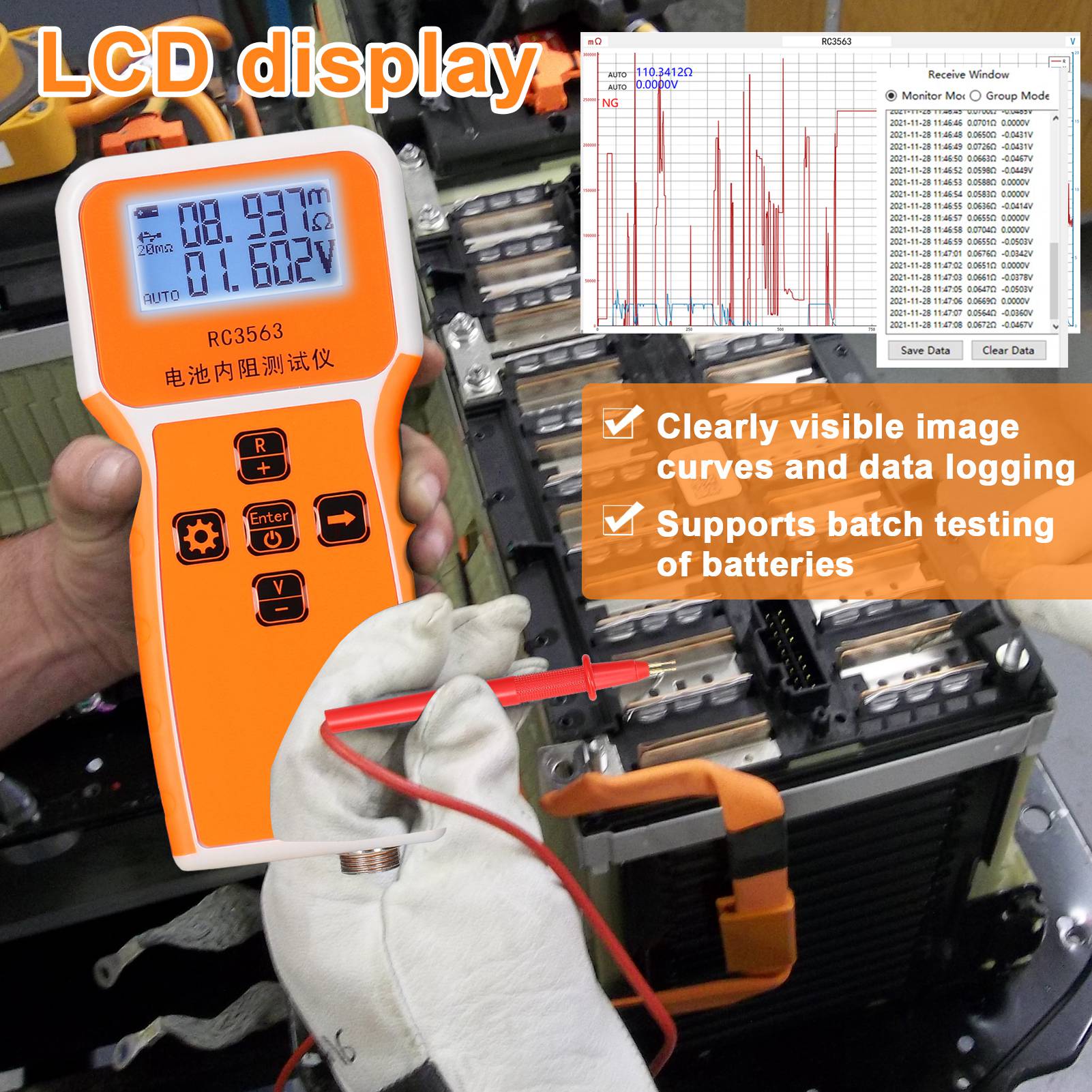 200 Ohm 100V Handgehaltener Ba – Battery Internal Resistance Tester Four Wire Bewertung und Preis
