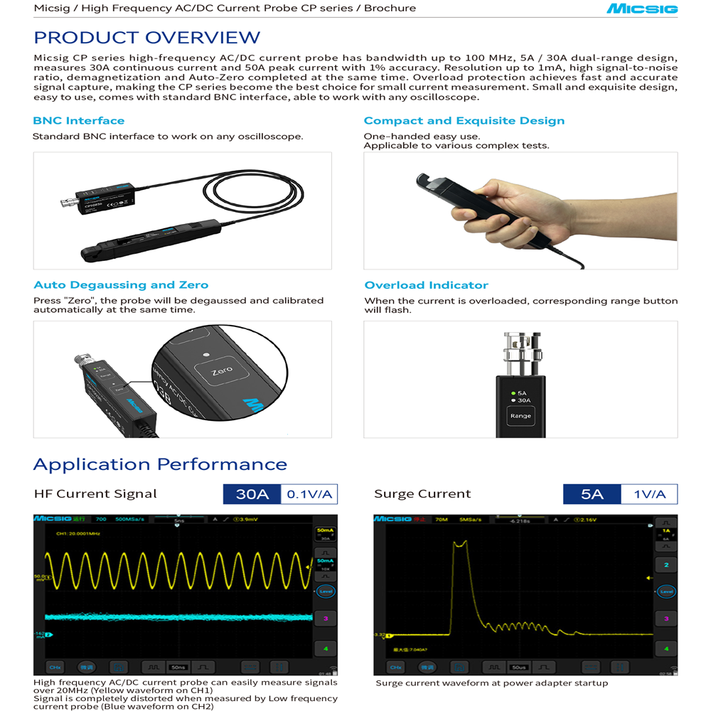 Micsig CP1003B CP503B Hochfreq – Current Probe Ac Dc 50Mhz Oscilloscope Bewertung und Preis
