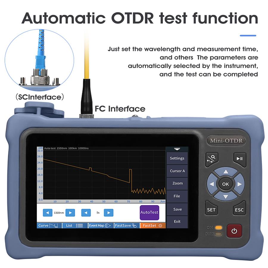 4,3-Zoll-Touchscreen MINI OTDR – Optical Time Domain Reflectometer Otdr 1310 1550Nm Bewertung und Preis