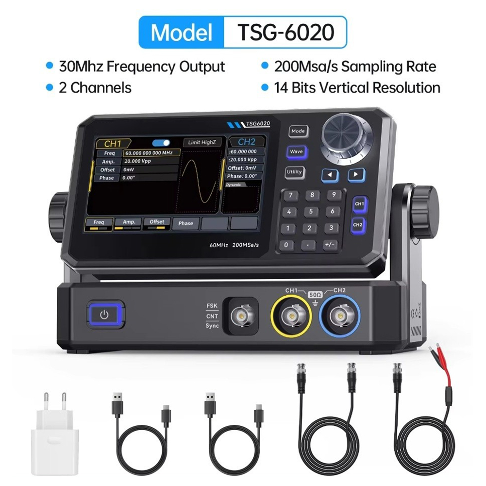 TSG6020 60MHz Zweikanal-Funkti – Dual Channel Arbitrary Waveform Function Generator 60Mhz Bewertung und Preis