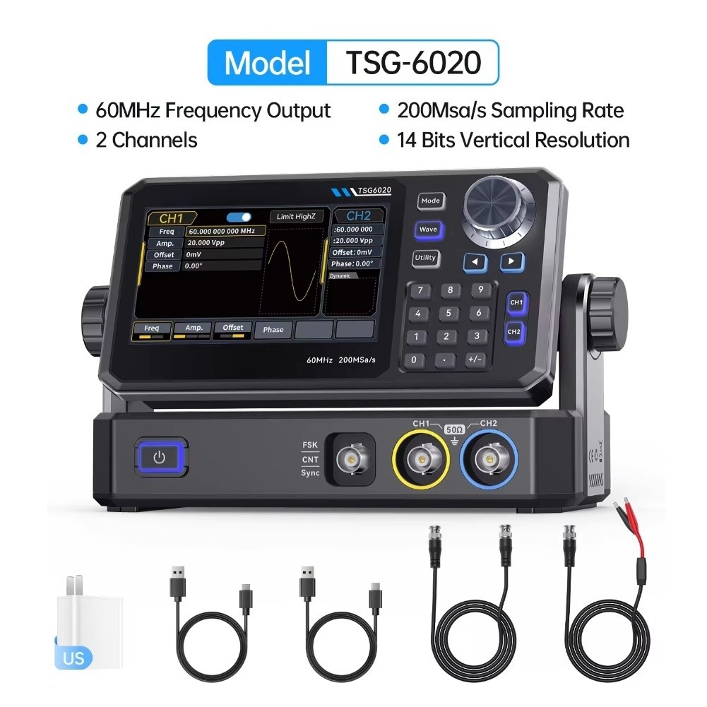 TSG6020 60MHz Zweikanal-Funkti – Dual Channel Arbitrary Waveform Function Generator 60Mhz Bewertung und Preis