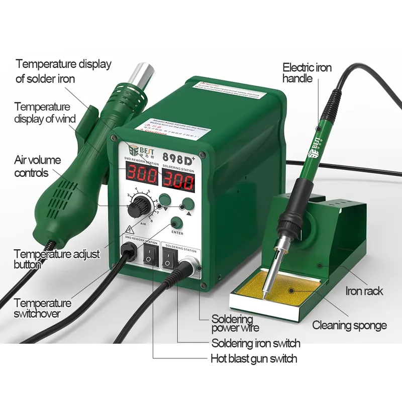BST-898d+ Digitale Lötstation  – Smd Rework Station Hot Air Soldering 2 In 1 Bewertung und Preis